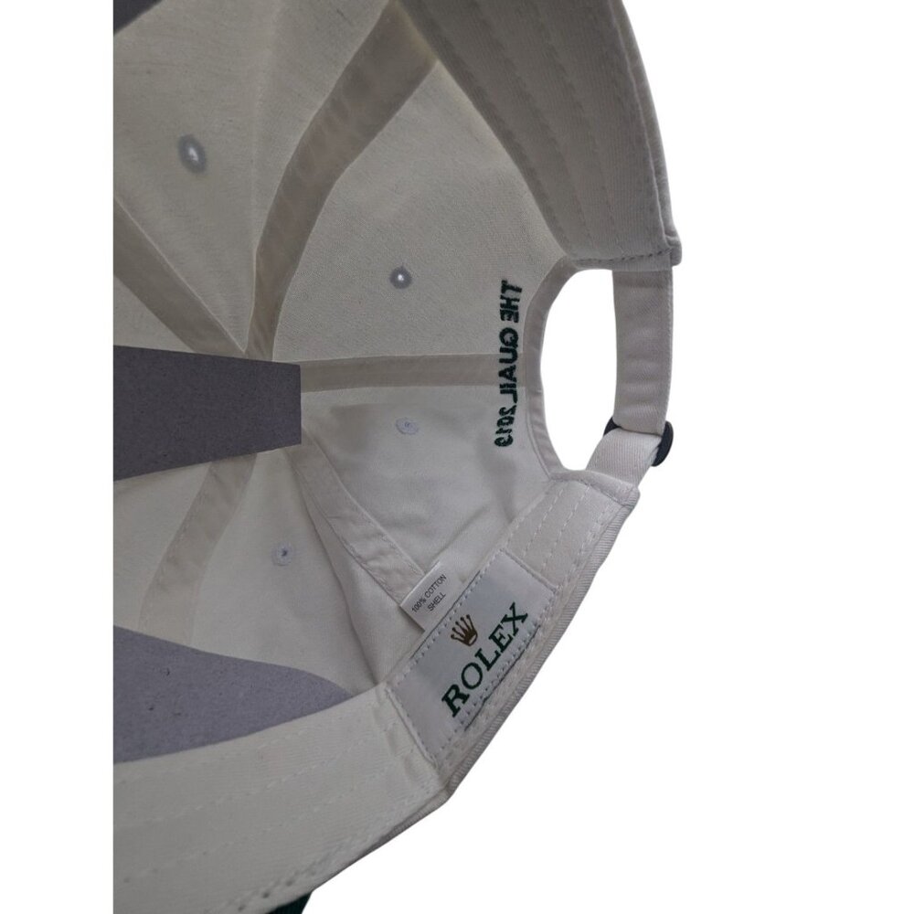 Rolex White Cotton Cap W Gold Crown Logo & The Quail 2019 Adj Strap Back Hat - Picture 6 of 7